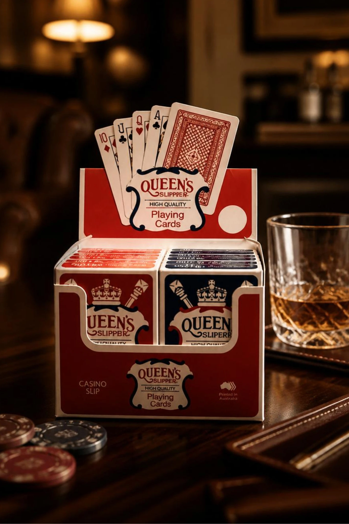 Queens Slipper playing card boxes